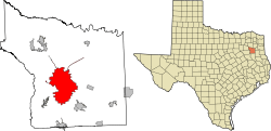 Location in Smith County and the state of Texas