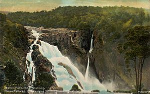 StateLibQld 2 139464 Barron Falls seen from the station, Cairns railway, Queensland