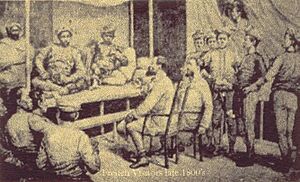 Sultan Jamal ul-Azam of Sulu receiving French delegation
