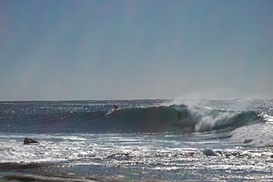 Surfers off Spookie Beach, Angourie, New South Wales, Australia (27 April 2006)