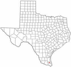 Location of San Perlita, Texas