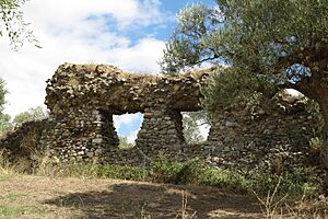 The last remaining section of wall thats surrounded ancient Sparta