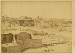 Town of Anxi on the Edge of the Gobi, Ruins Surrounded with an Earthen Wall. Xinjiang, China, 1875 WDL2067