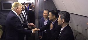 Trump Greets Americans Released by North Korea on realDonald Trump account v3