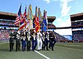US Navy 070210-N-4965F-001 A joint service color guard parades the colors at mid-field during the National Football League^rsquo,s 2007 Pro Bowl game at Aloha Stadium in Honolulu, Hawaii