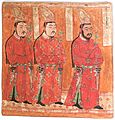 Uighur princes, Bezeklik, Cave 9, c. 8th-9th century AD, wall painting - Ethnological Museum, Berlin - DSC01747