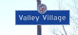 Valley Village signage located at the intersection of Burbank Boulevard and Laurel Canyon Avenue