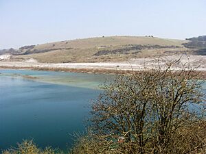 View of Pitstone Hill across the Chalk Quarry Lake - geograph.org.uk - 1218808