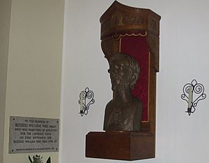 Shrine to William Way in St Agatha's Church, Kingston upon Thames.