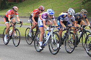 2015 Women's Tour stage 5 - 121 Hannah Barnes Best British rider 125 Alexis Ryan