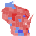 2022 United States Senate election in Wisconsin results map by county