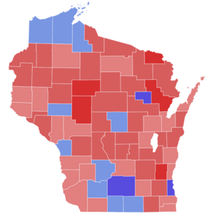 2022 United States Senate election in Wisconsin results map by county