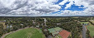 Aerial perspective of Plenty War Memorial Park. December 2022