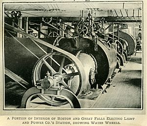 Black Eagle Dam - 1895 - turbines and pulleys