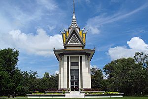 Buddhist Stupa at Choeung Ek killing fields, Cambodia