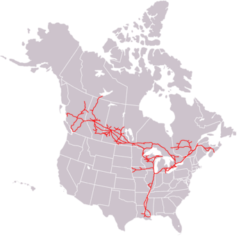 Canadian National System Map