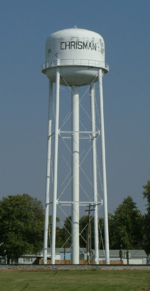 The water tower in Chrisman