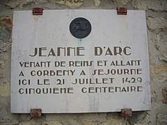 Cormicy - plaque Jeanne d'Arc