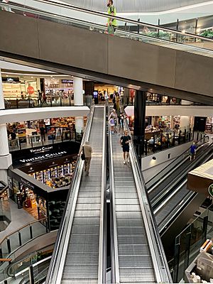 Escalators in atrium of the Toowong Village Shopping Centre 01