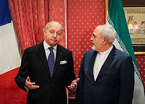 FM Javad Zarif meeting French foreign minister Laurent Fabius in Lausanne 04
