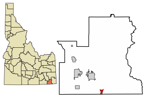 Location of Franklin in Franklin County, Idaho