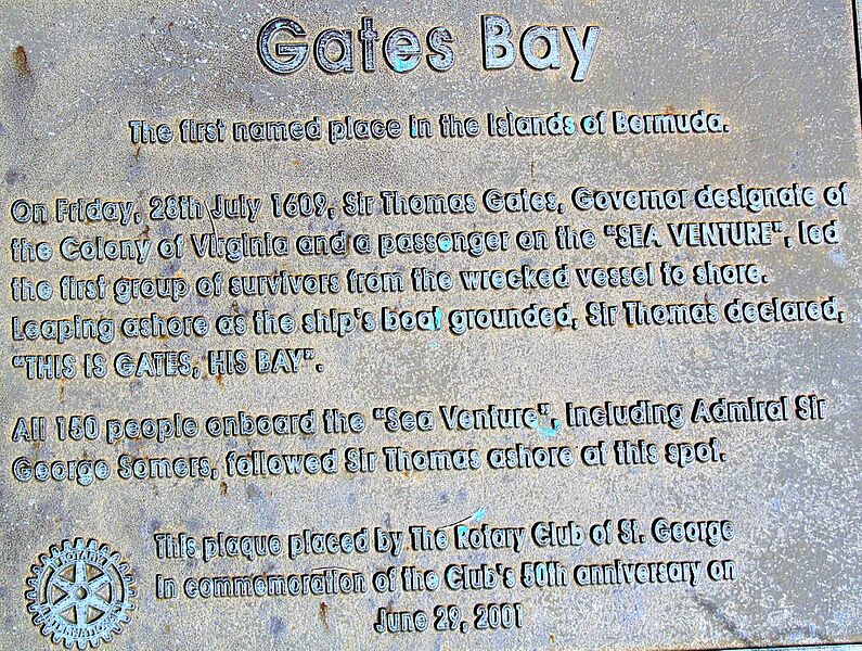 Gates Bay Sea Venture plaque