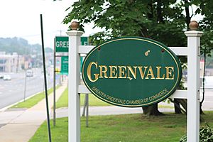 The sign at the Greenvale-East Hills border on Northern Blvd.