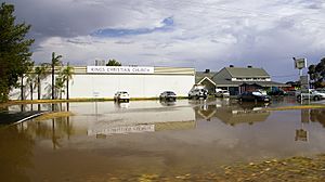 Kings Christian Church carpark Flooded