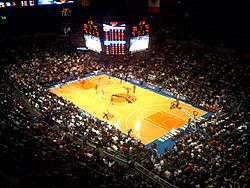 Knicks playing at Madison Square Garden
