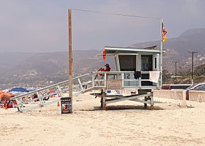 Lifeguard tower 12 at Zuma Beach side elevation 2014