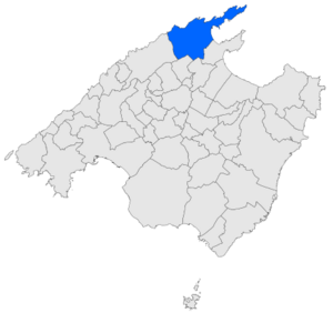 Location of Pollença in Mallorca