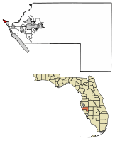 Location of Anna Maria in Manatee County, Florida.