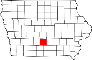 Map of Iowa highlighting Warren County