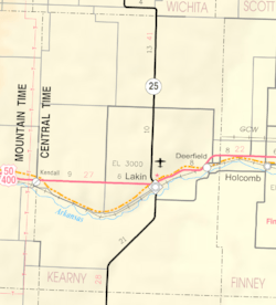 Map of Kearny Co, Ks, USA