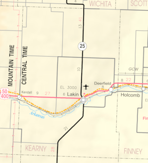 KDOT map of Kearny County (legend)