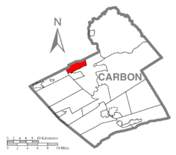 Location of Lausanne Township in Carbon County
