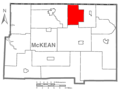 Map of McKean County, Pennsylvania highlighting Otto Township