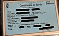 NWT Short-form Birth Registration Card