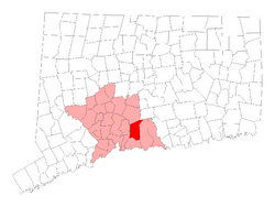 Location of North Branford, Connecticut