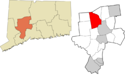 Watertown's location within the Naugatuck Valley Planning Region and the state of Connecticut