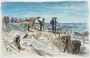 Normandy June 1944- Naval Control Post on the Beaches Art.IWMARTLD4392