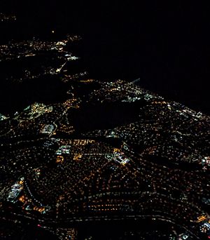 Pacifica and Skyline Blvd night aerial
