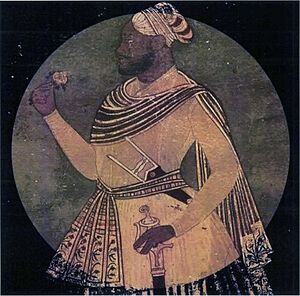 Painting of the profile of Malik Ambar of the Ahmadnagar Sultanate, the founder of Khadki (later Aurangabad)