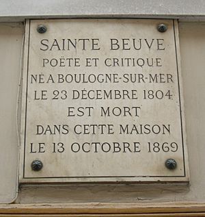 Plaque Sainte-Beuve, 11 rue du Montparnasse, Paris 6