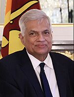 Ranil Wickremesinghe before the funeral of Shinzo Abe