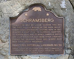 Schramsberg Vineyards, historical landmark sign