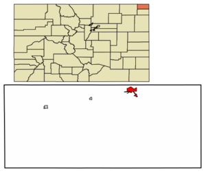Location within Sedgwick County and Colorado