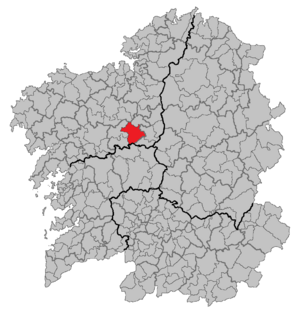 Location of Arzúa within Galicia