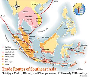 Southeast Asia trade route map XIIcentury