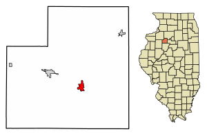 Location of Wyoming in Stark County, Illinois.